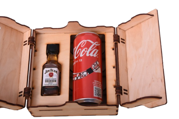 Egyedi gravirozott italos box whisky coca cola box 1